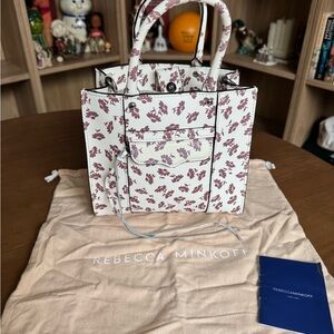 Rebecca Minkoff Floral Tote in White and Purple